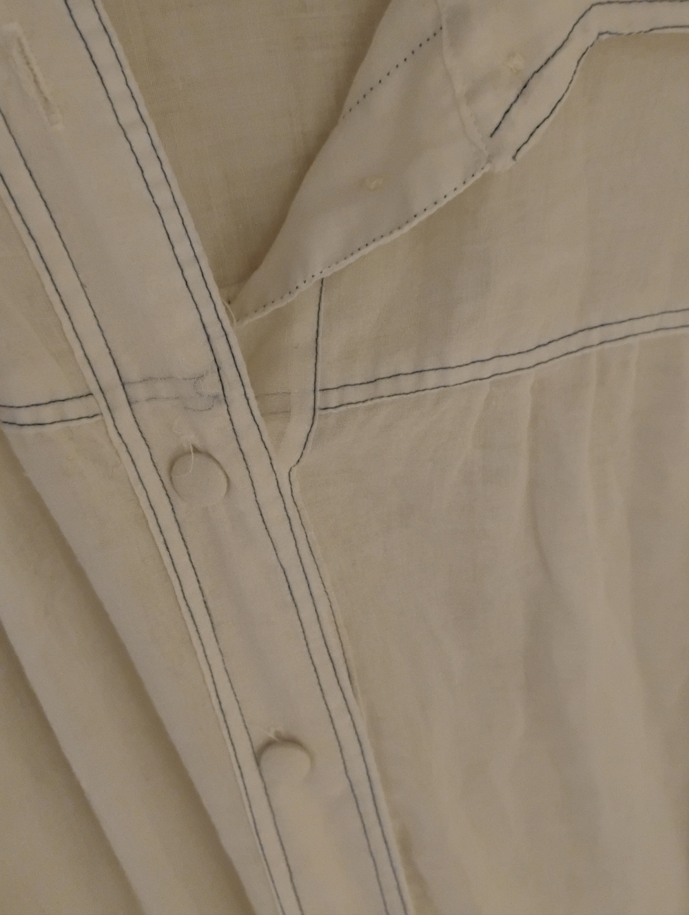 Vintage 1970s Contrast Seam Button Down Collared Shirt Dress with Belt - Picture 3 of 6